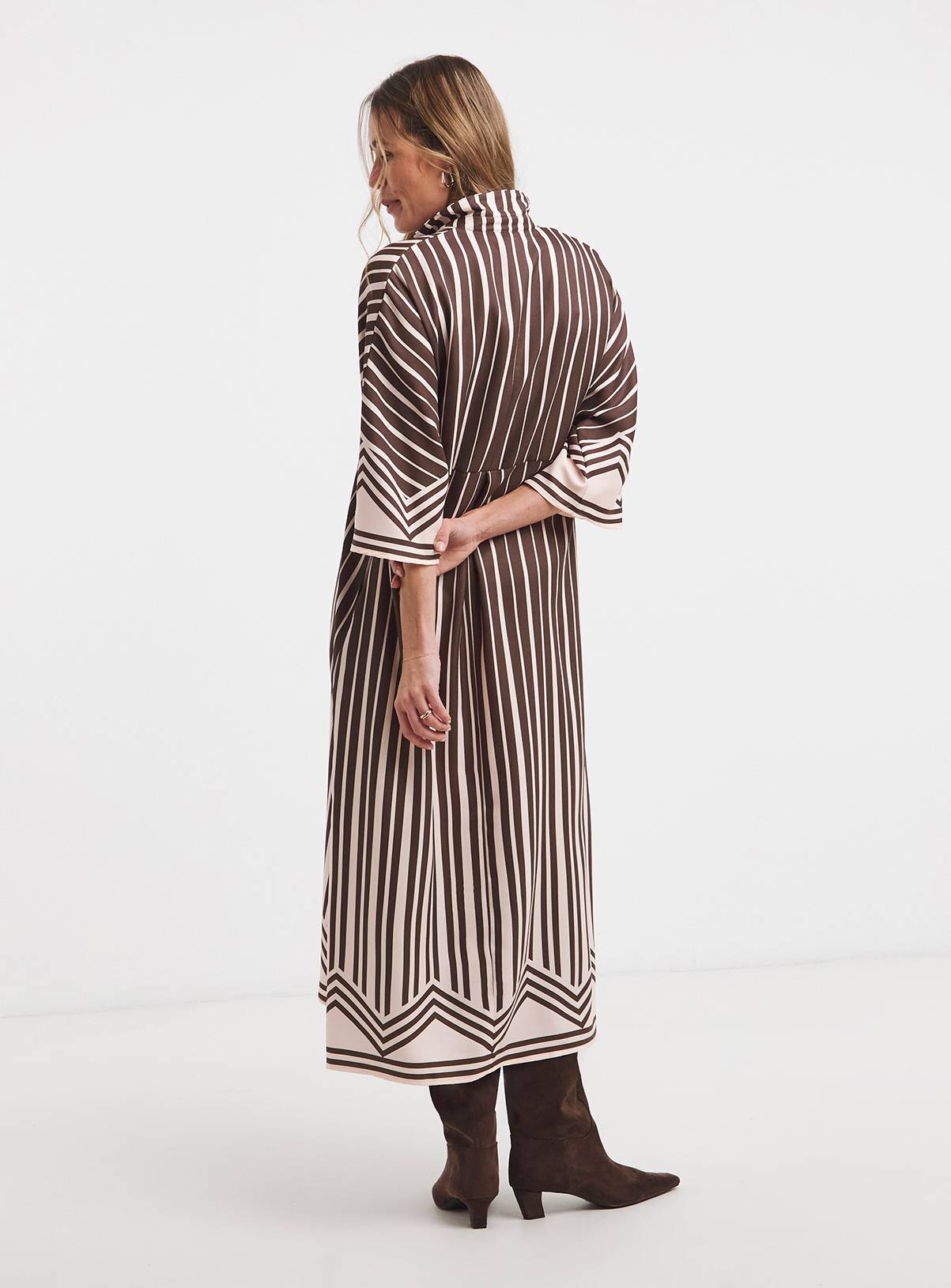 JD WILLIAMS Border Print Textured Placket Detail Smock Dress 32 - Image 2